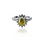 GIA Certified 1.64 Carat Yellow & 0.60 Carat White Diamond Ring